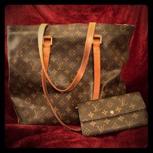LV Mezzo Tote and Sarah Wallet